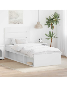 Struttura del letto Bianco 90 x 190 cm Pino massello