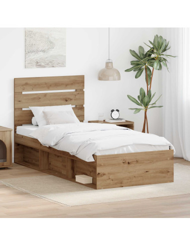 Struttura del letto con testiera Rovere Artigianale 90 x 190 cm