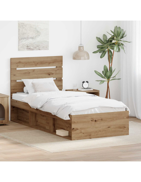 Struttura del letto con testiera Rovere Artigianale 90 x 190 cm