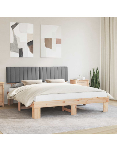 Letto con Testiera Rivestita Grigio chiaro 180 x 200 cm