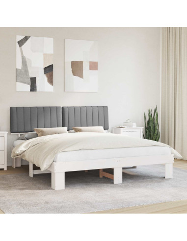 Letto con Testiera Rivestita Grigio chiaro 180 x 200 cm