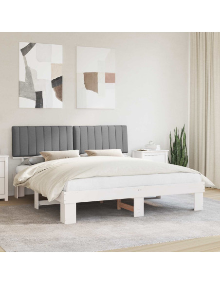 Letto con Testiera Rivestita Grigio chiaro 180 x 200 cm