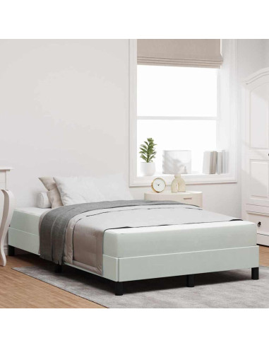 Letto a molle con materasso Grigio chiaro 120 x 210 cm Tessuto