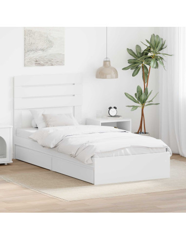 Letto con Contenitore Bianco 90 x 200 cm Legno multistrato