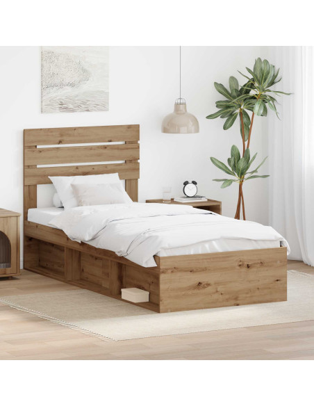 Struttura del letto con testiera Rovere Artigianale 90 x 200 cm