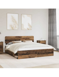 Struttura del letto Legno vecchio 200 x 200 cm Pino massello