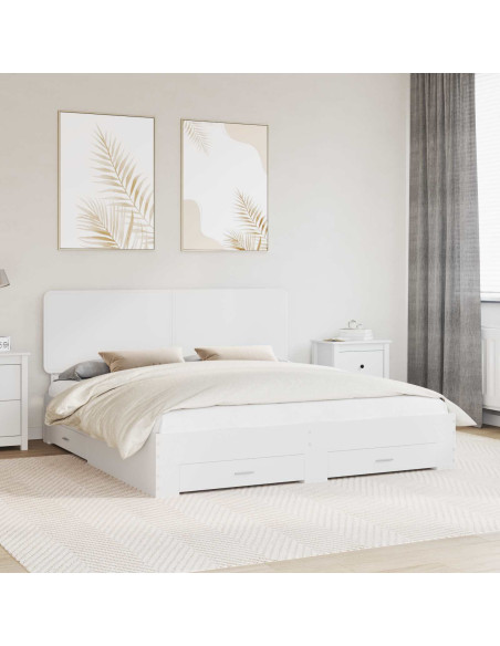 Struttura del letto Bianco 200 x 200 cm Legno multistrato