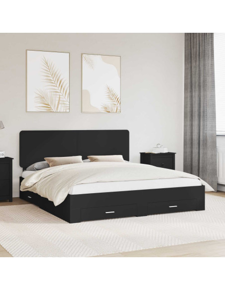 Struttura del letto Nero 200 x 200 cm Legno multistrato