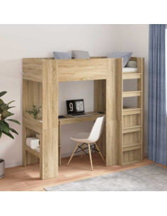 Struttura letto a castello con scrivania Rovere Sonoma