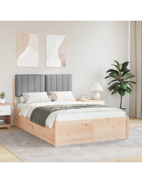 Letto con Testiera Rivestita Grigio chiaro 120 x 200 cm