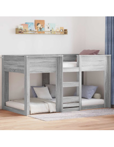 Letto a Castello per Bambini Grigio Sonoma 75 x 190 cm