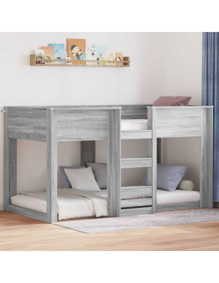 Letto a Castello per Bambini Grigio Sonoma 75 x 190 cm
