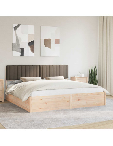 Letto con Testiera Rivestita Talpa 200 x 200 cm Pino massello