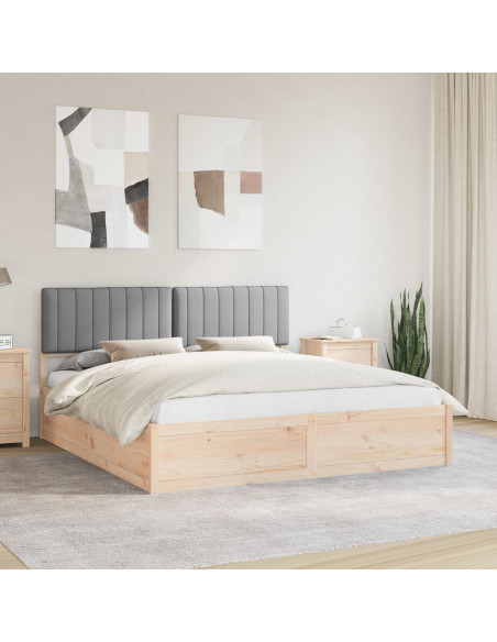 Letto con Testiera Rivestita Grigio chiaro 180 x 200 cm