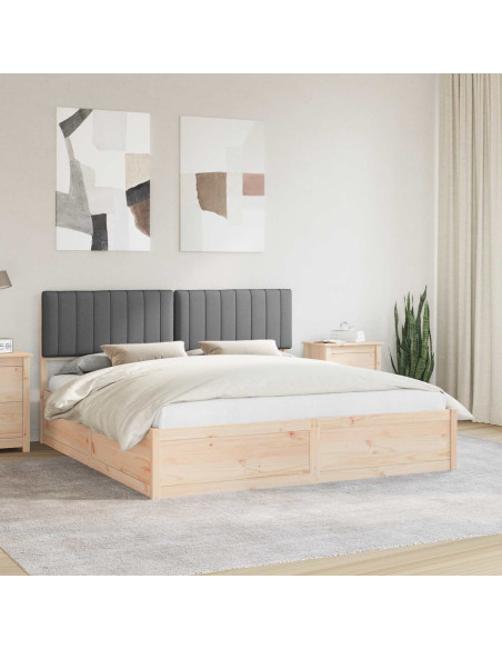 Letto con Testiera Rivestita Grigio scuro 180 x 200 cm