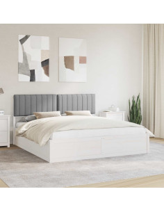 Letto con Testiera Rivestita Grigio chiaro 180 x 200 cm