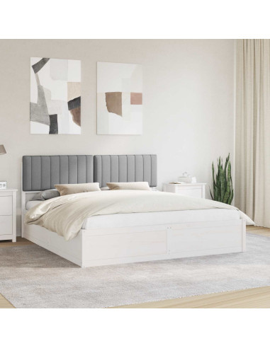 Letto con Testiera Rivestita Grigio chiaro 180 x 200 cm