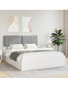 Letto con Testiera Rivestita Grigio chiaro 160 x 200 cm