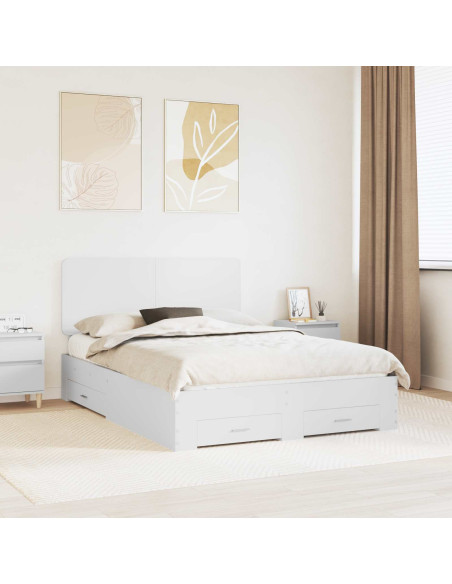 Struttura del letto Bianco 140 x 190 cm Legno multistrato