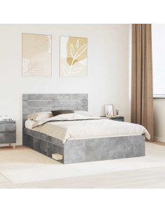 Struttura del letto Calcestruzzo 140 x 190 cm Pino massello