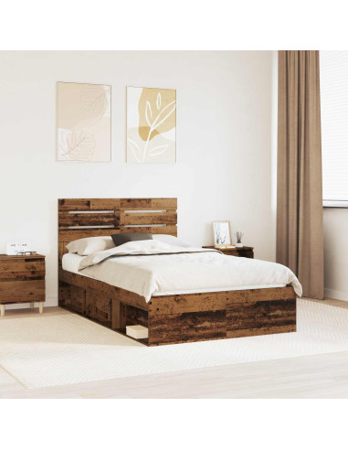 Struttura del letto Legno vecchio 135 x 190 cm Pino massello