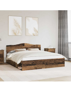 Struttura del letto Legno vecchio 200 x 200 cm Pino massello