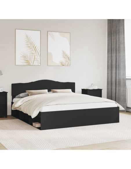 Struttura del letto Nero 180 x 200 cm Pino massello