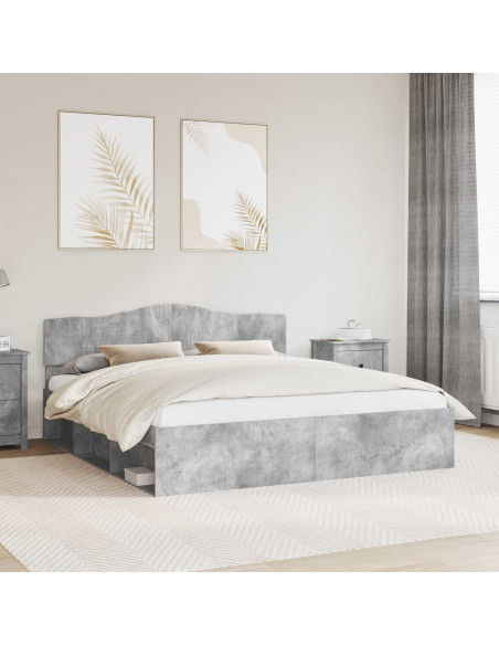 Struttura del letto Calcestruzzo 180 x 200 cm Pino massello