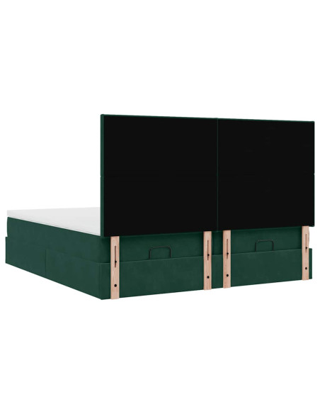 Struttura Letto Pouf con Materassi 160x200 cm Velluto