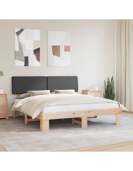 Letto con Testiera Rivestita Grigio scuro 180 x 200 cm