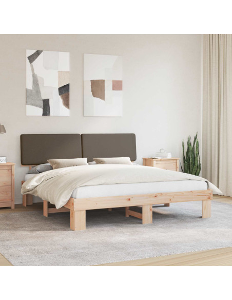 Letto con Testiera Rivestita Talpa 180 x 200 cm Pino massello