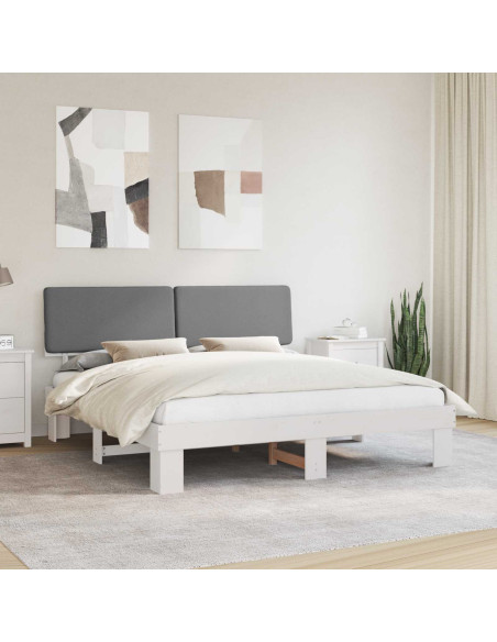 Letto con Testiera Rivestita Grigio chiaro 180 x 200 cm