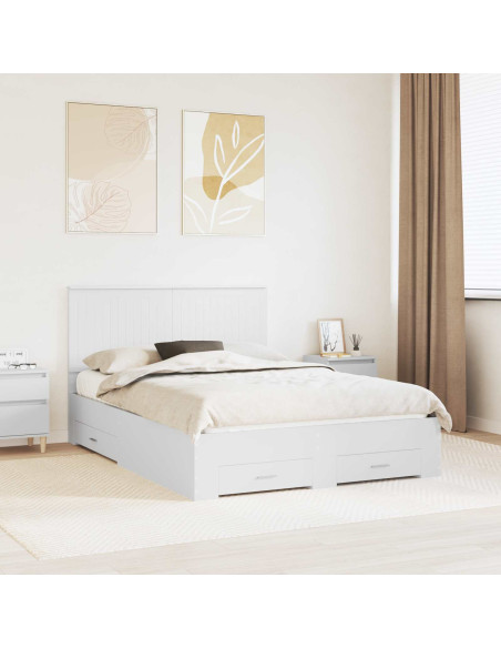 Struttura del letto Bianco 140 x 200 cm Legno multistrato