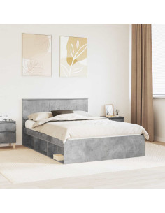 Struttura del letto Calcestruzzo 140 x 190 cm Pino massello