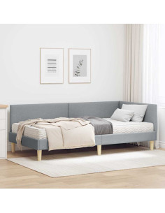 Struttura Letto Angolare con Materasso 2 pcs Grigio chiaro