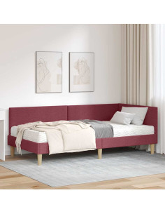 Struttura Letto Angolare con Materasso 2 pcs Grigio Tessuto