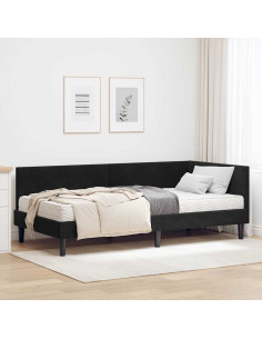 Struttura Letto Angolare con Materasso Altro 2 pcs Nero Velluto