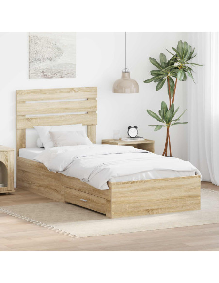 Struttura del letto con cassetto con testiera Legno multistrato