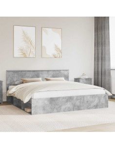 Struttura del letto Calcestruzzo 200 x 200 cm Pino massello