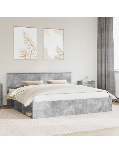 Struttura del letto Calcestruzzo 200 x 200 cm Pino massello