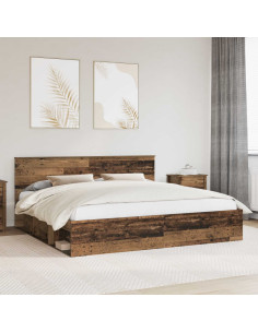 Struttura del letto Legno vecchio 200 x 200 cm Pino massello