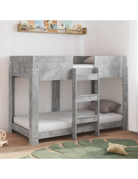 Letto a Castello per Bambini Grigio cemento 80 x 160 cm