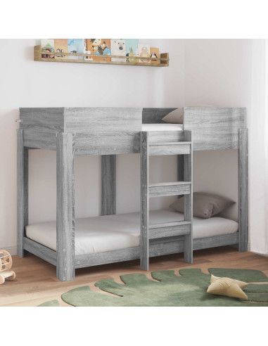 Letto a Castello per Bambini Grigio Sonoma 90 x 160 cm
