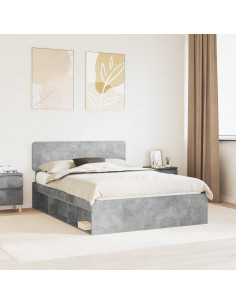 Struttura del letto Grigio Concretè 150 x 200 cm Pino massello