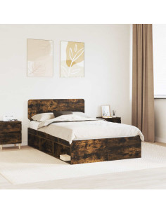 Struttura del letto Rovere fumé 120 x 200 cm Pino massello