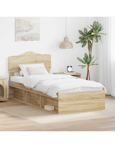 Struttura del letto Rovere Sonoma 75 x 190 cm Pino massello