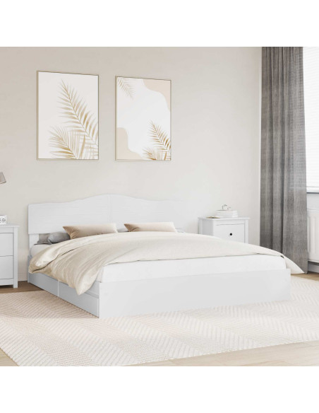 Letto con Contenitore Bianco 200 x 200 cm Legno multistrato