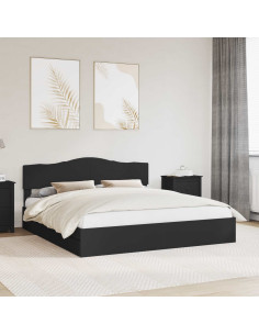 Letto con Contenitore Nero 200 x 200 cm Legno multistrato