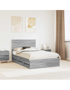 Struttura del letto con cassetto Grigio Sonoma 120 x 190 cm