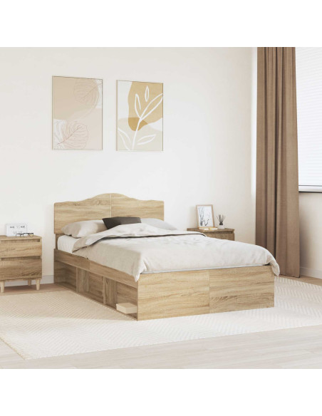 Struttura del letto Rovere Sonoma 135 x 190 cm Pino massello